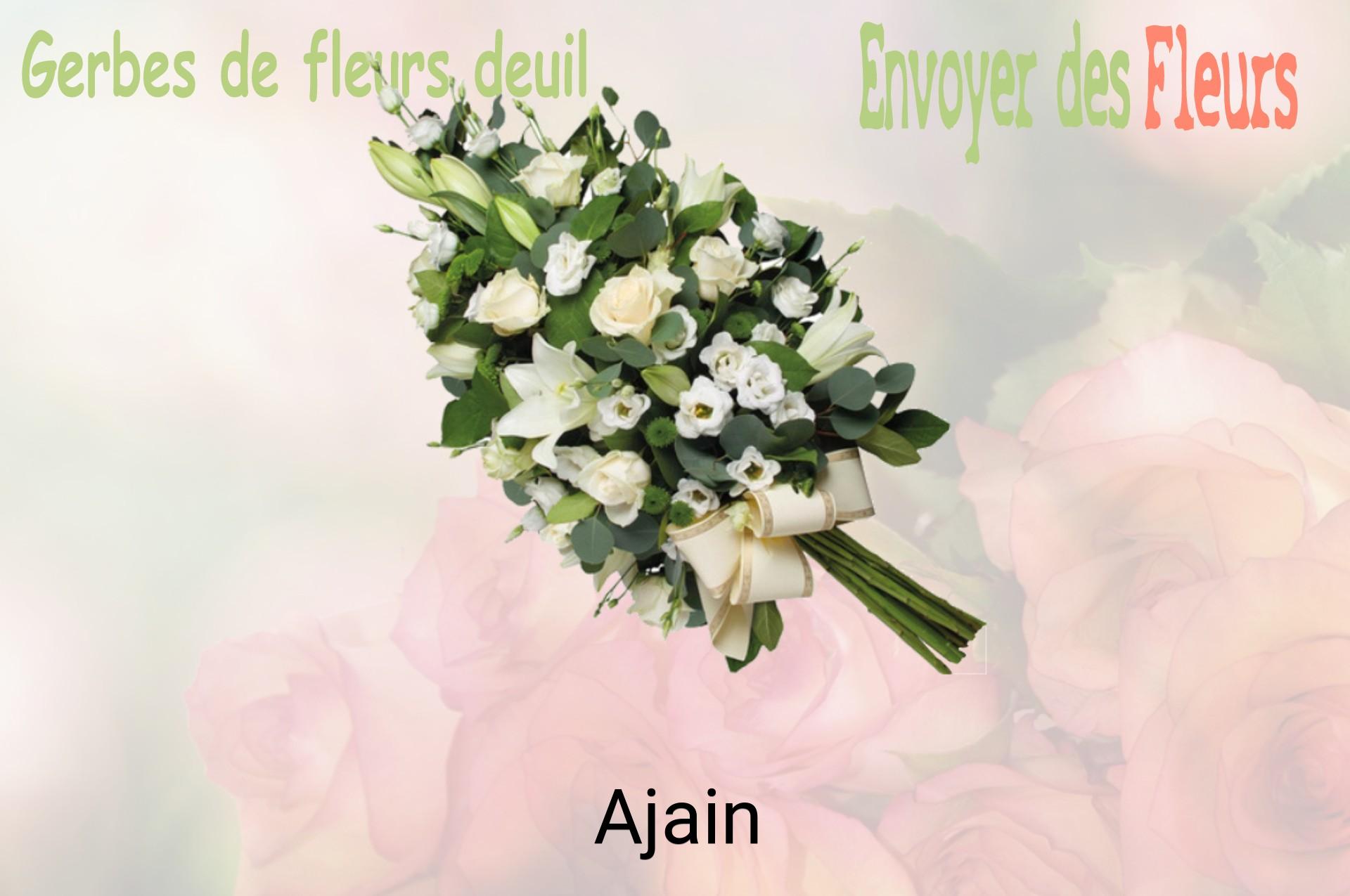 Gerbe de fleurs de deuil livrée à Ajain